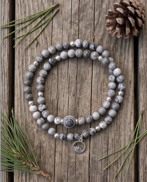 Basalt Grey Jasper Bracelet — handmade by Willow and Fox