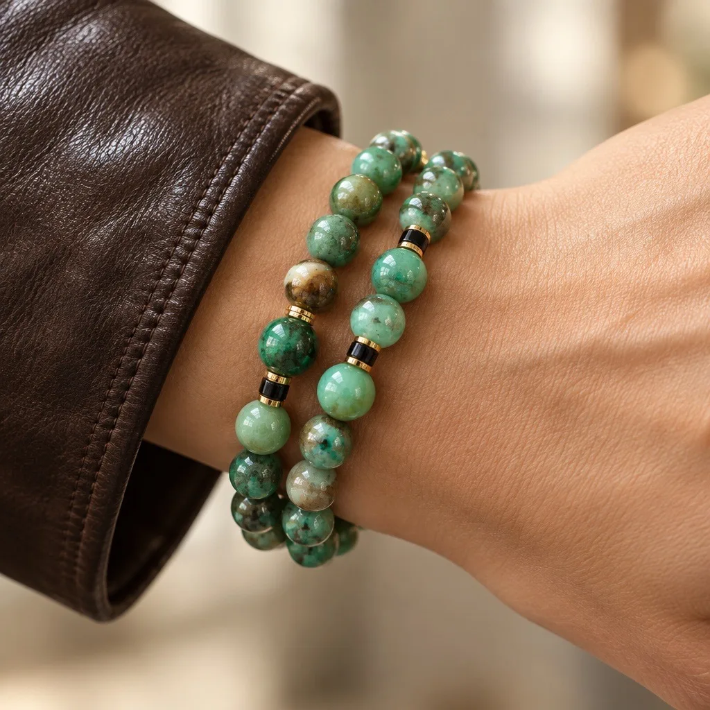 Mosswood Agate Bracelet — handmade by Willow and Fox