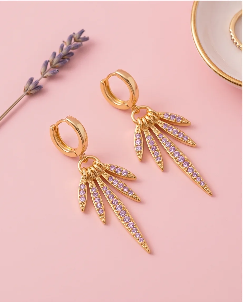 Amoret Lavender Spike Earrings — handmade by Willow and Fox
