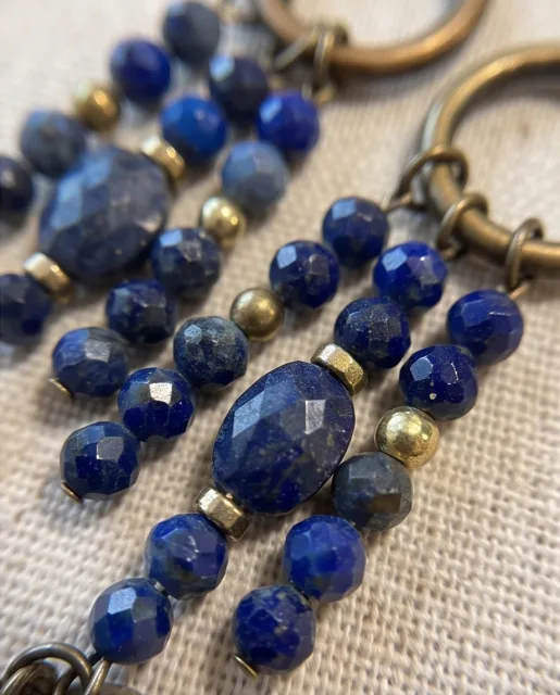 Beatrix Lapis Tassel Earrings — handmade by Willow and Fox