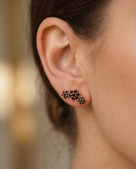 Cassiopeia Noir Cluster Studs — handmade by Willow and Fox