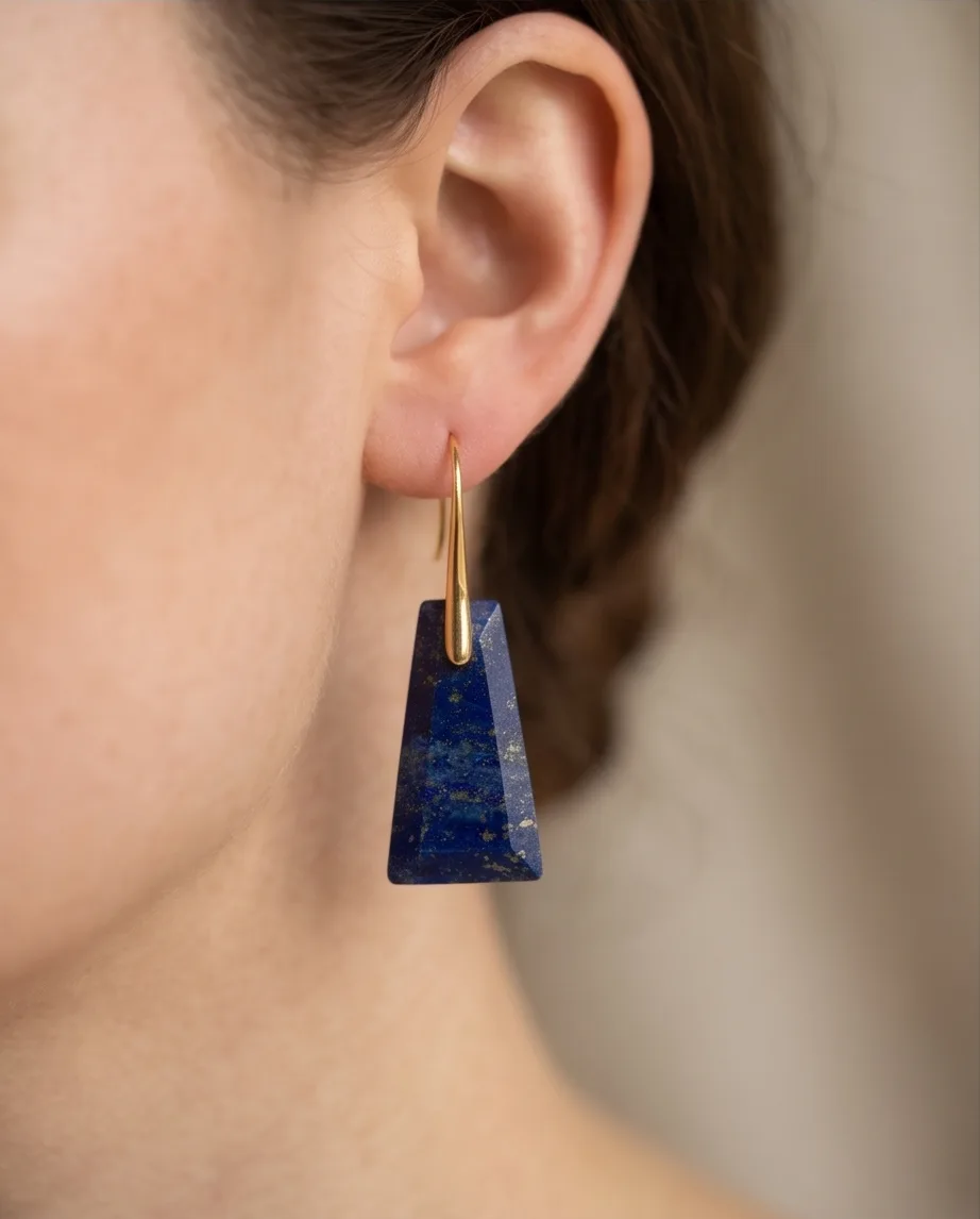 Cosima Lapis Drop Earrings — handmade by Willow and Fox