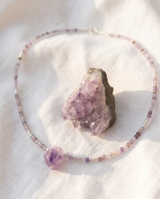 Amethyst Grimoire Necklace — handmade by Willow and Fox