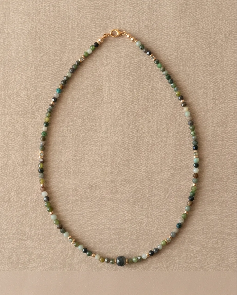 Fernanda Jade Bead Necklace — handmade by Willow and Fox