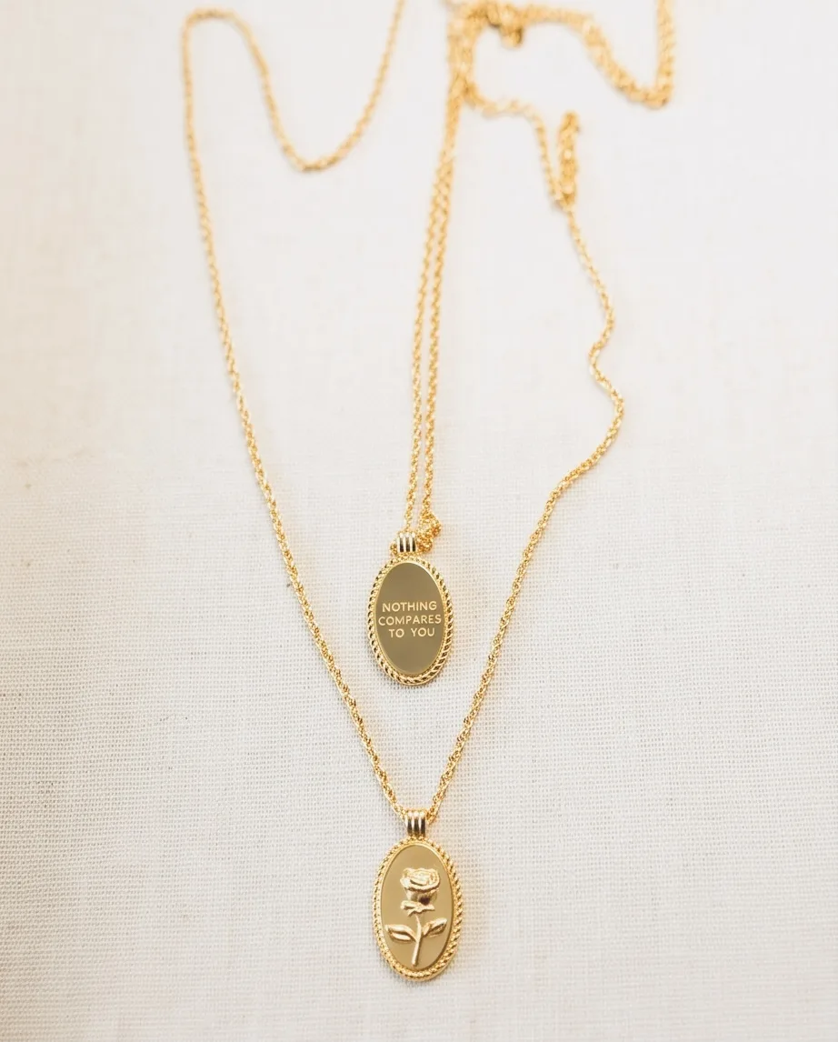Marigold Rose Pendant Necklace — handmade by Willow and Fox