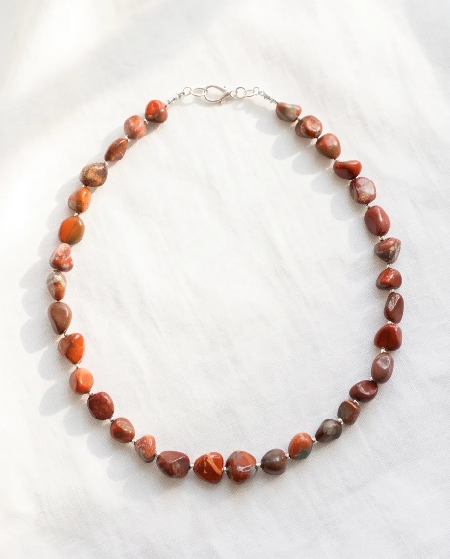 Marlowe Terracotta Jasper Necklace — handmade by Willow and Fox