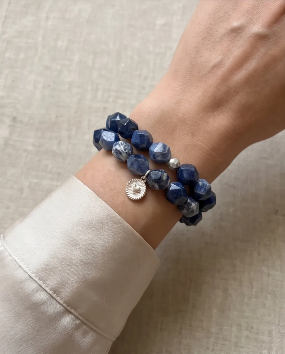 Selkie Sodalite Heart Necklace — handmade by Willow and Fox